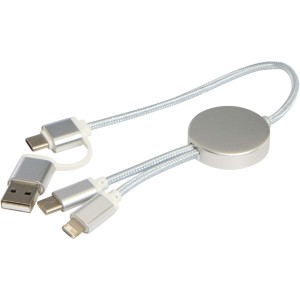Alasia gyorstöltő- és adatkábel, 30 cm, 27W, ezüst (vezeték, elosztó, adapter, kábel)