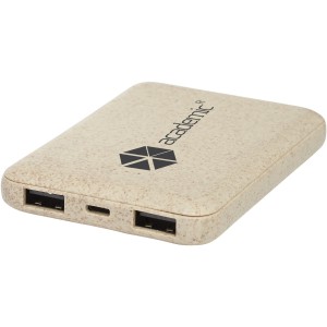 Asama 5000 mAh töltő szalmából, natúr (powerbank)