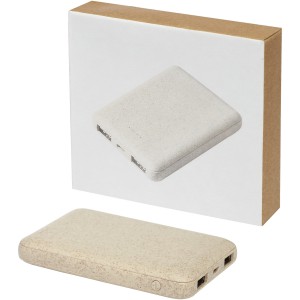 Asama 5000 mAh töltő szalmából, natúr (powerbank)