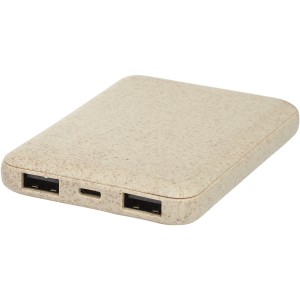 Asama 5000 mAh töltő szalmából, natúr (powerbank)