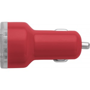 Autós USB töltő, piros (autós cikk)