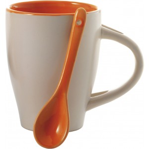 Bögre kanállal, 260 ml, narancs (bögre)