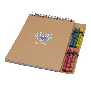 Doodle A5 spirálfüzet és zsírkréta, natúr (füzet, notesz)