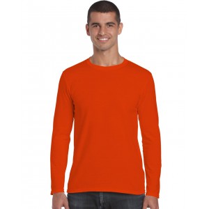 Gildan SoftStyle férfi hosszúujjú póló, Orange (T-shirt, póló, 90-100% pamut)