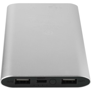 Juice alumínium vezeték nélküli powerbank, 8000 mAh, ezüst (powerbank)