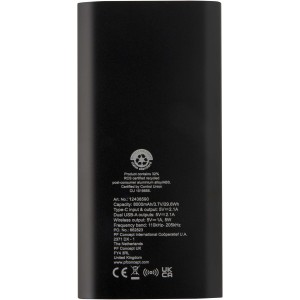 Juice alumínium vezeték nélküli powerbank, 8000 mAh, fekete (powerbank)
