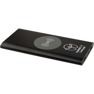 Juice alumínium vezeték nélküli powerbank, 8000 mAh, fekete (powerbank)
