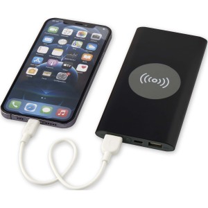 Juice alumínium vezeték nélküli powerbank, 8000 mAh, fekete (powerbank)