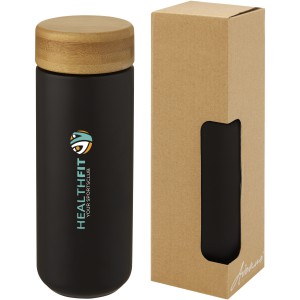 Lumi kerámia pohár bambusz kupakkal, 300 ml, fekete (pohár)
