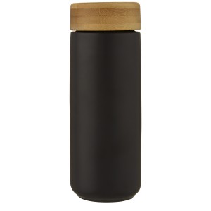 Lumi kerámia pohár bambusz kupakkal, 300 ml, fekete (pohár)