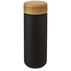 Lumi kerámia pohár bambusz kupakkal, 300 ml, fekete (pohár)