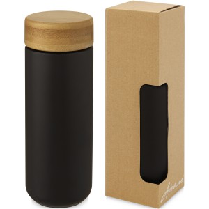 Lumi kerámia pohár bambusz kupakkal, 300 ml, fekete (pohár)