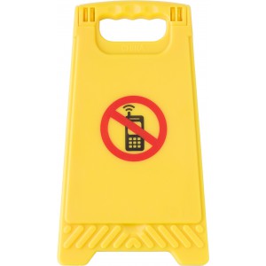 No mobile - figyelmeztető tábla, sárga (íróasztali felszerelés)