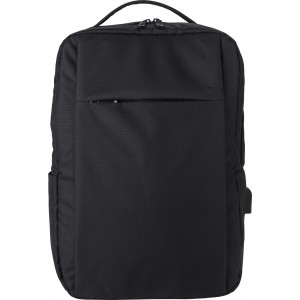 RPET laptophátizsák, fekete (hátizsák)