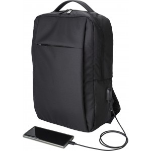 RPET laptophátizsák, fekete (hátizsák)