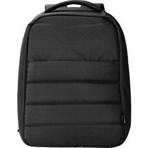RPET lopásgátló laptophátizsák, fekete (hátizsák)
