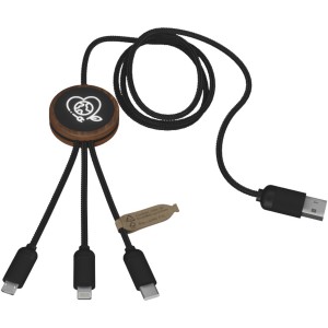 SCX.design C36 3-in-1 rPET világító vezeték, fa (vezeték, elosztó, adapter, kábel)