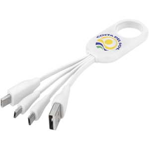 The Troup 4-in-1 töltőkábel Type-C csatlakozóval, fehér (vezeték, elosztó, adapter, kábel)