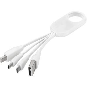 The Troup 4-in-1 töltőkábel Type-C csatlakozóval, fehér (vezeték, elosztó, adapter, kábel)