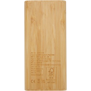 Tulda 10 000 mAh bambusz powerbank, natúr (powerbank)