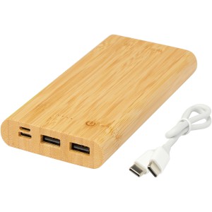 Tulda 10 000 mAh bambusz powerbank, natúr (powerbank)