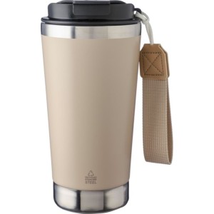 Újraacél duplafalú bögre, 500 ml, bézs (bögre)