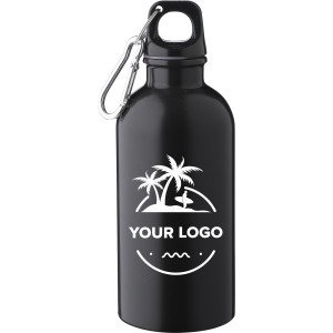 Újraacél kulacs, 400 ml, fekete (vizespalack)