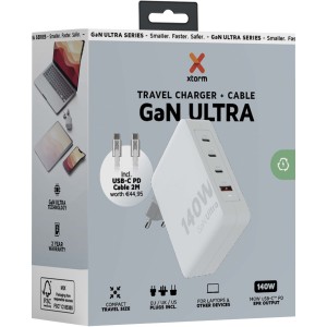 Xtorm XVC2140 GaN Ultra úti töltő, 140W, fehér (vezeték, elosztó, adapter, kábel)